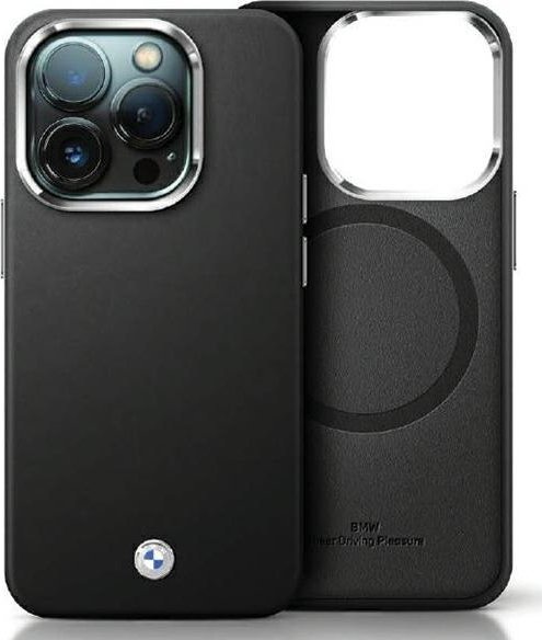 Mbulesë telefoni BMW Signature Wrapped Metal, MagSafe, për iPhone 15 Plus 14 Plus, e zezë