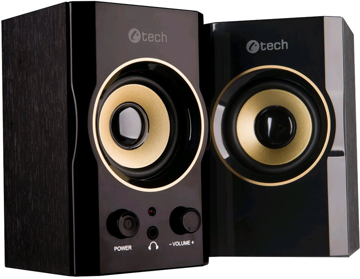 Altoparlantë C-TECH SPK-11, PC, 2.0, zezë / ari