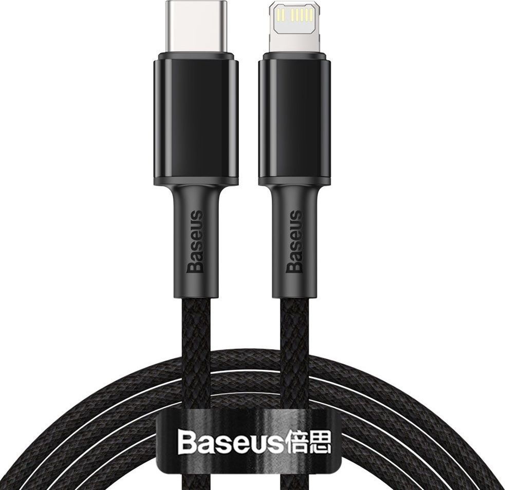 Kabllo Baseus USB-C - Lightning, 2m, e zezë