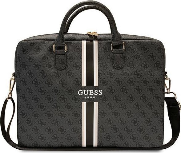Торба за нотбук Guess 4G Printed Black, 16", еко кожа, црна