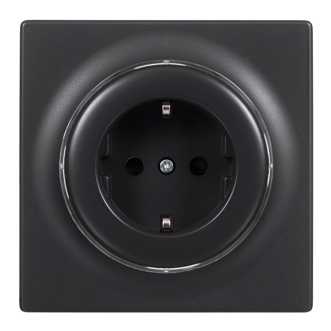Prizë inteligjente Fibaro FGWOF-011-8 Type F, murale, e zezë