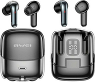 Kufje Bluetooth Awei T79 ENC TWS, Bluetooth 5.3, me stacion karikimi, të zeza