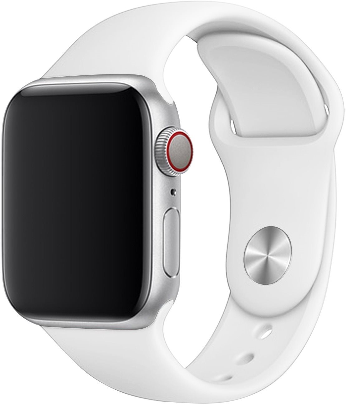 Rrip dore Eternico Essential për Apple Watch 38mm 40mm 41mm, silikon, madhësia M L, e bardhë