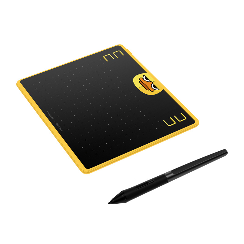 Tablet grafik HUION HS64 Special Edition, 6.3", 8192 nivele presioni, i zi e verdhë