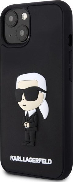 Mbulesë telefoni Karl Lagerfeld KLHCP14M3DRKINK për iPhone 14 Plus, koleksioni Rubber Ikonik 3D, e zezë