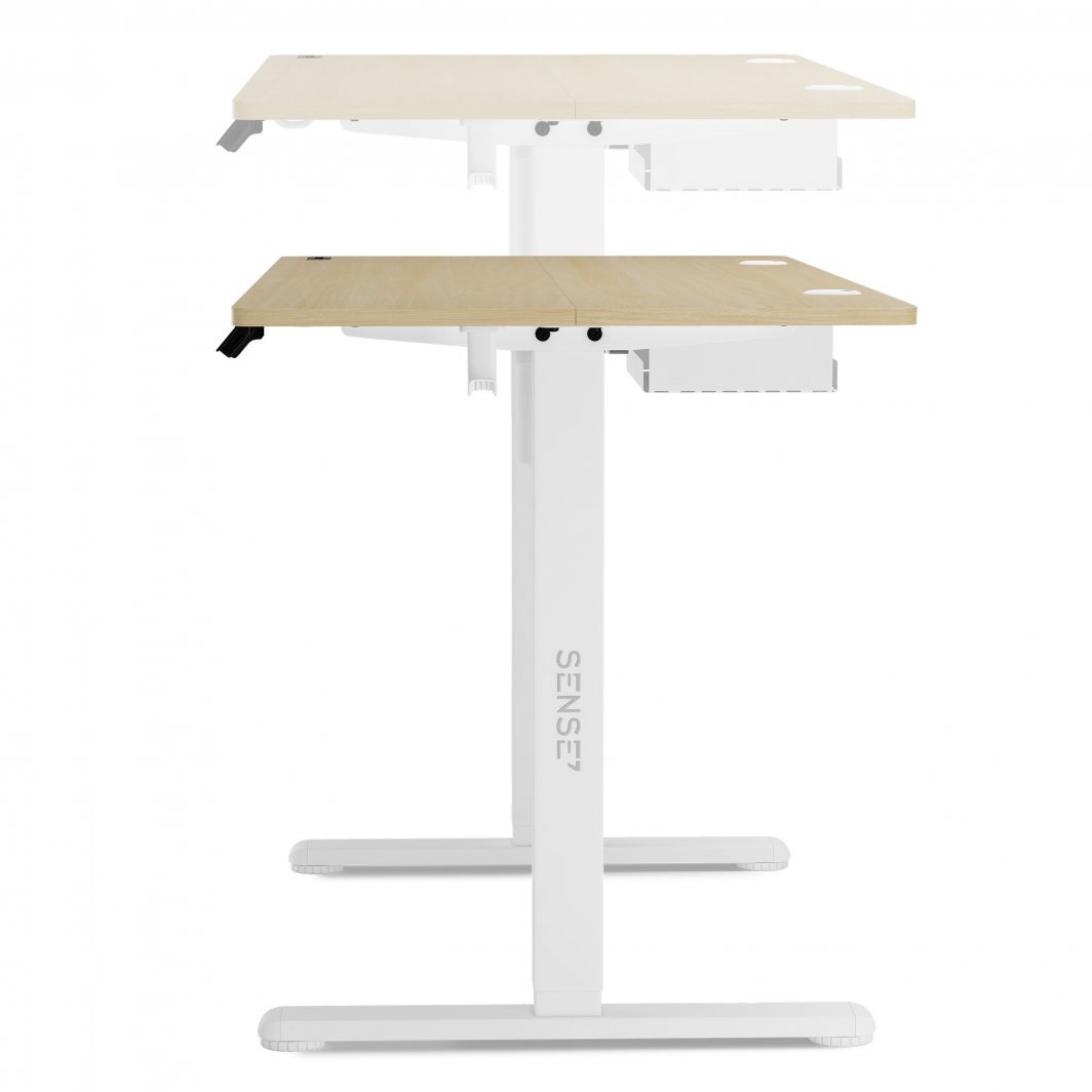 Tavolinë elektrike SENSE7 Nojo, 120cm x 60cm, e bardhë/ druri e hapur