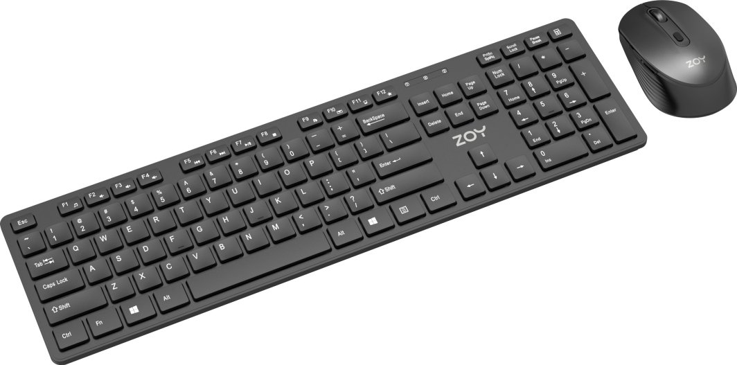 Set tastierë + maus ZOY ZKM888, wireless, i zi