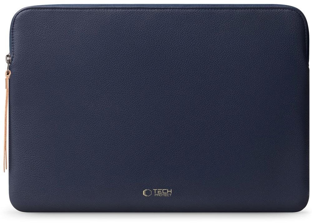 Këllëf laptopi Tech-Protect Fleece 15-16", eco-leather, blu navy