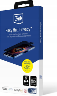Mburojë ekrani 3MK Silky Matt Privacy për Xiaomi 15 Ultra, filtër privatësie, sipërfaqe mat, transparente
