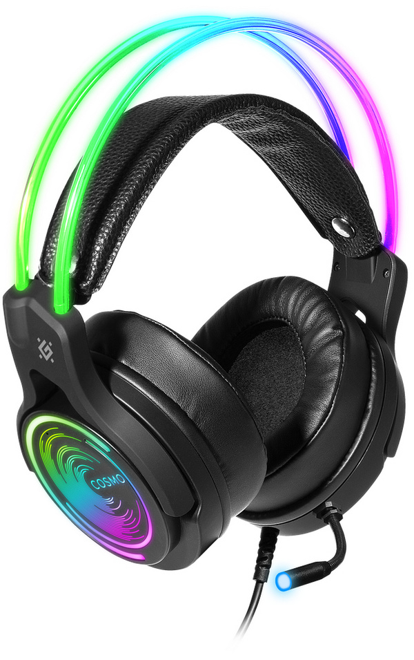 Kufje DEFENDER COSMO PRO 7.1, USB, 2.1m, RGB, të zeza