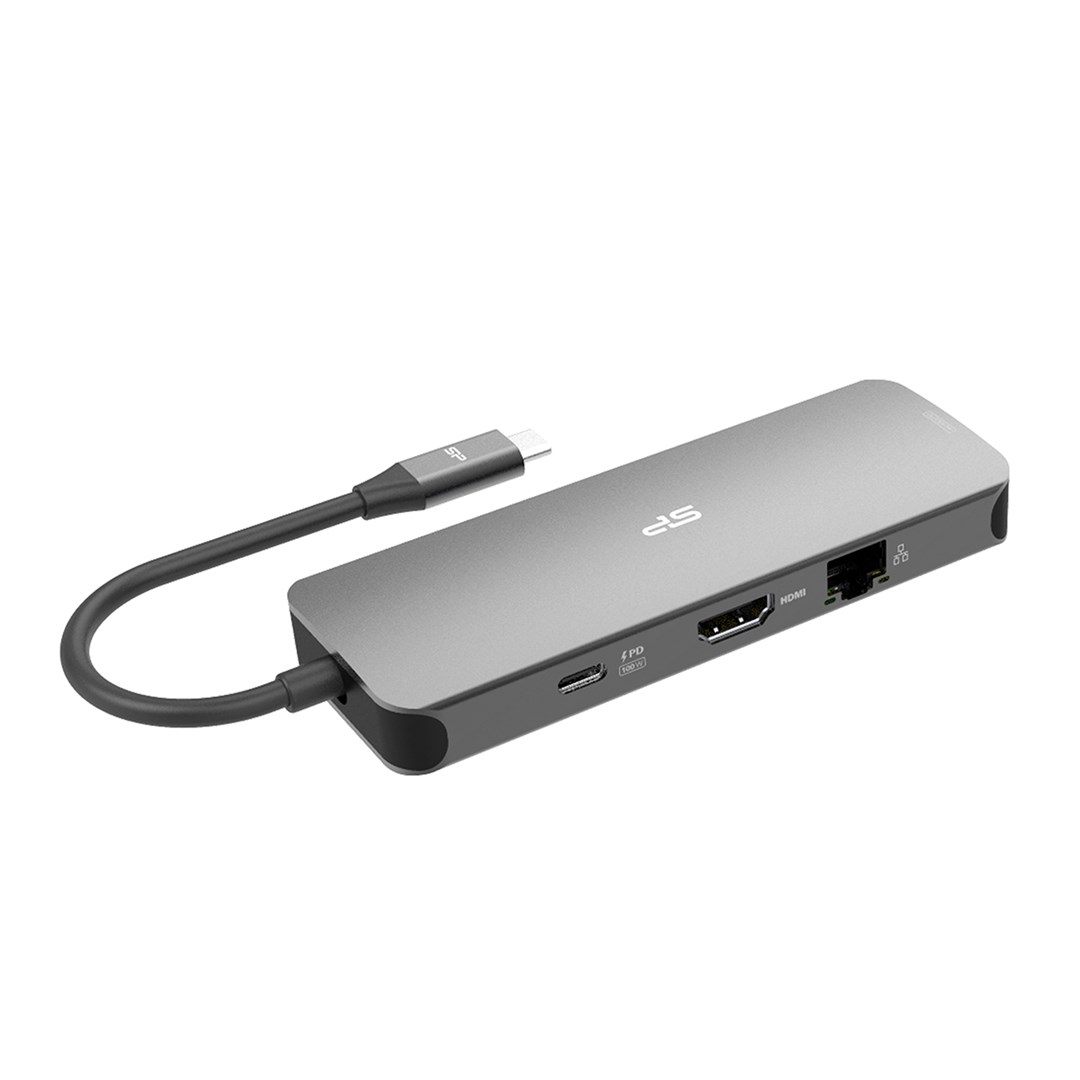 Stacion dokues SPU3C08DOCSR300G, USB-C, 100W, 8 porte, i argjendtë