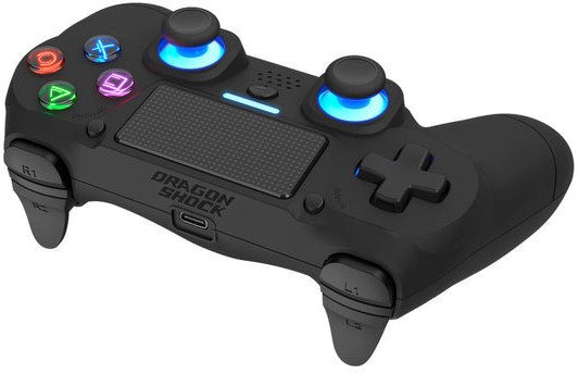 Gamepad DragonShock MIZAR+, pa kabllo, për PS4 dhe PC, i zi