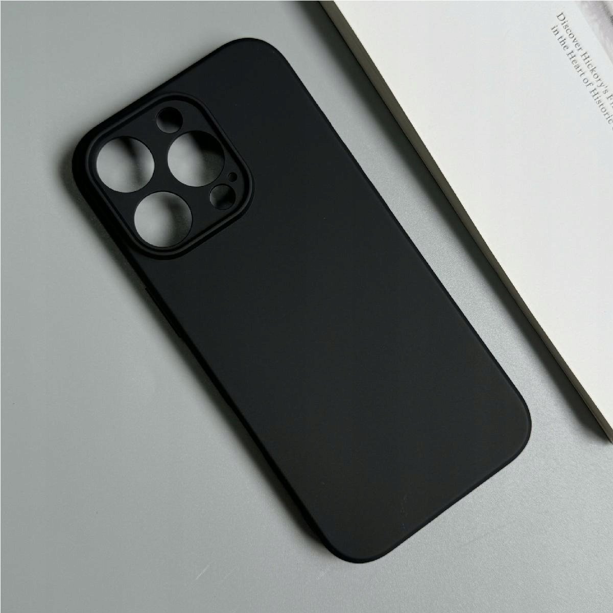 Mbrojtëse telefoni Soft Case për iPhone 16 Pro, e hollë, silikon, e zezë