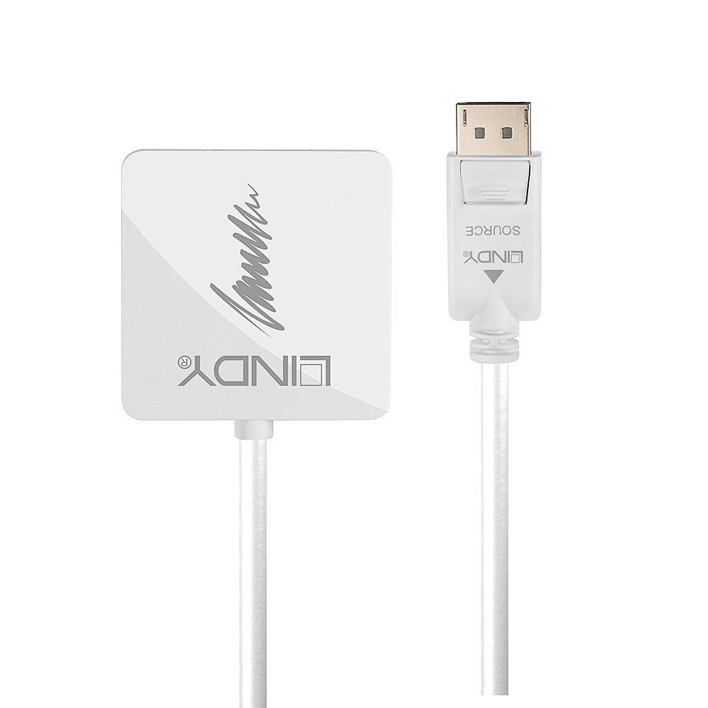 Adaptor Lindy DisplayPort 1.2 në HDMI DVI VGA, aktiv, 4K 30Hz, i zi