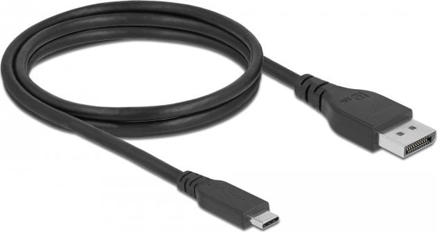 Kabllo Delock USB C në DisplayPort, 8K 60Hz, i zi