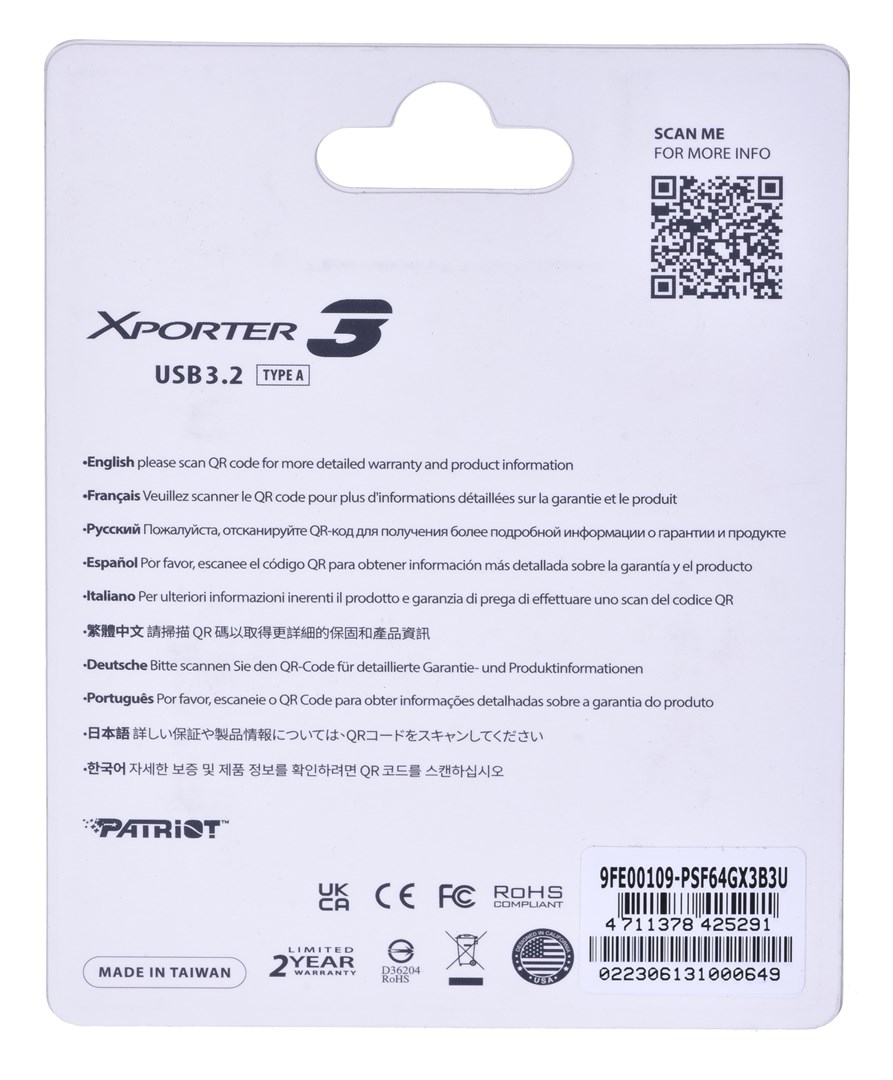 USB PARTIOT FLASHDRIVE Xporter 3 Type A, 64 GB, USB Type-A