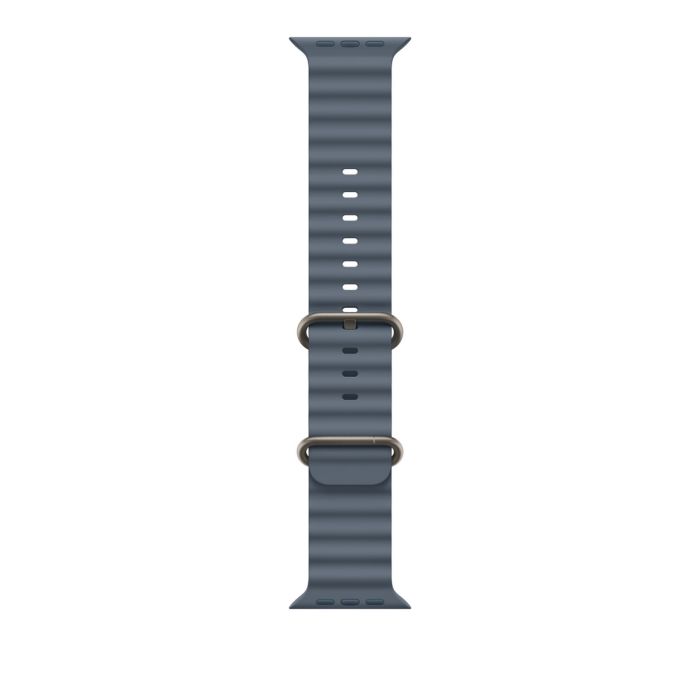 Apple Watch 49mm Band, Anchor Blue Ocean Band Extension, Natural Titanium Finish