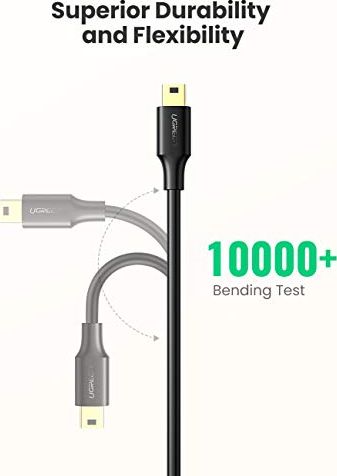 Kabllo USB Ugreen 10386, USB A në mini USB, 3 m, e zezë