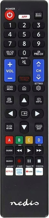 Telekomandë zëvendësuese Nedis për Samsung TV, infrakuqe, butona Netflix Amazon Prime YouTube, e zezë