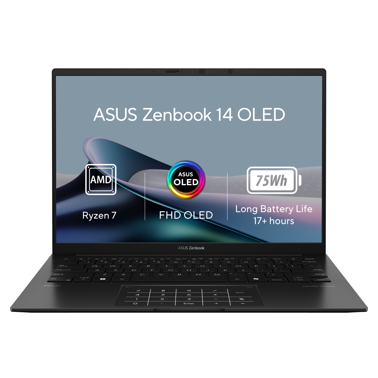 Laptop ASUS Zenbook 14 OLED UM3406HA, AMD Ryzen 7 8840HS, 14", 16GB RAM, 1TB SSD, AMD graphics, Windows 11 Pro, i zi