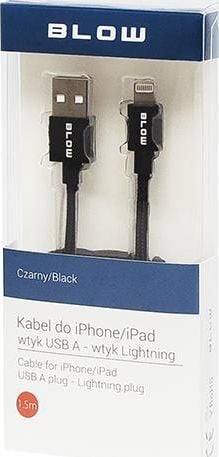 Kabllo karikimi Lightning USB A, 1.5m, e zezë