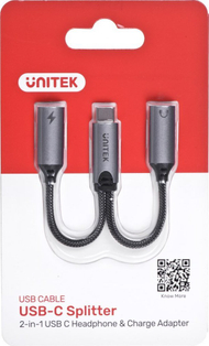 Adapter USB Unitek M206A, USB C në USB C x2, argjendtë