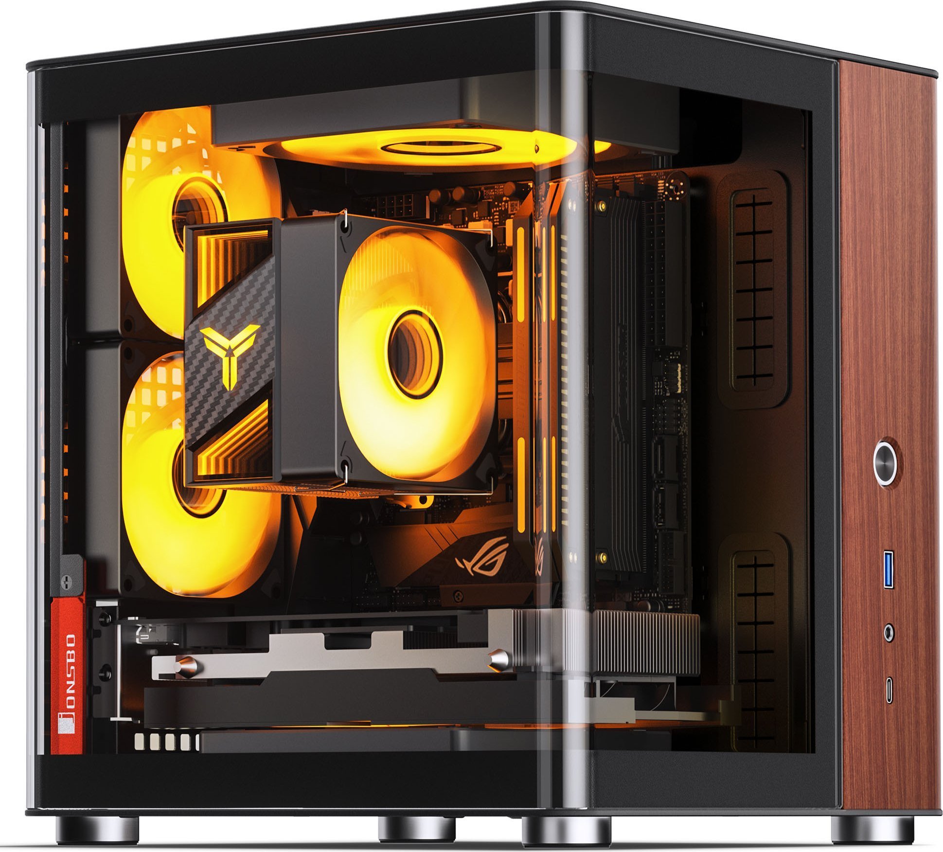 Kuti kompjuterike Jonsbo TK-0 Mini ITX, xham i temperuar, kompakte, e zezë