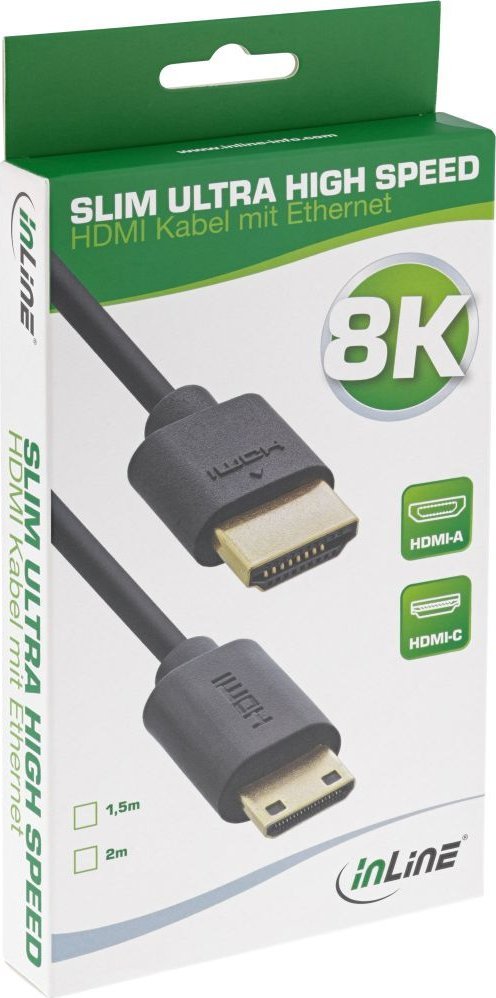 Kabllo HDMI InLine 17902C, 2m, i zi