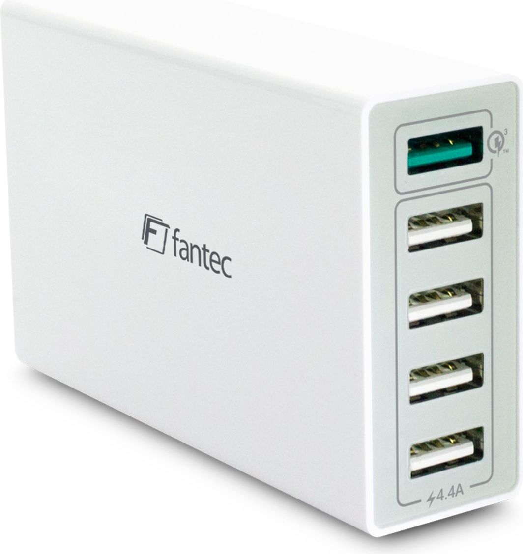 Karikues desktop Fantec 1954, 5x USB A, 2.4A, i bardhë