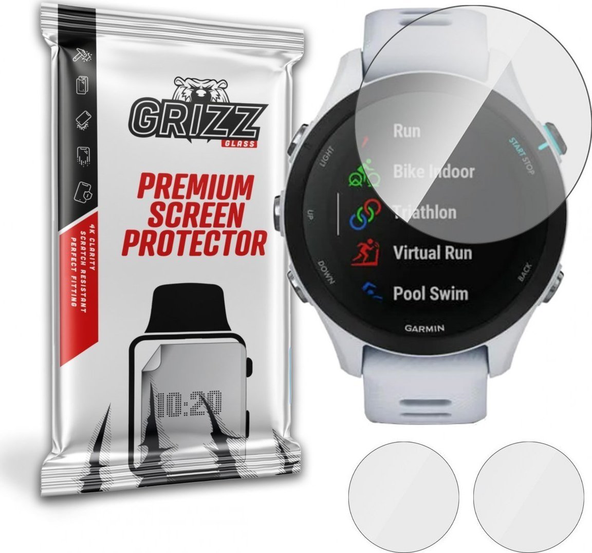 Xham mbrojtës hibrid GrizzGlass Garmin Forerunner 255s, set 2 copë, transparent