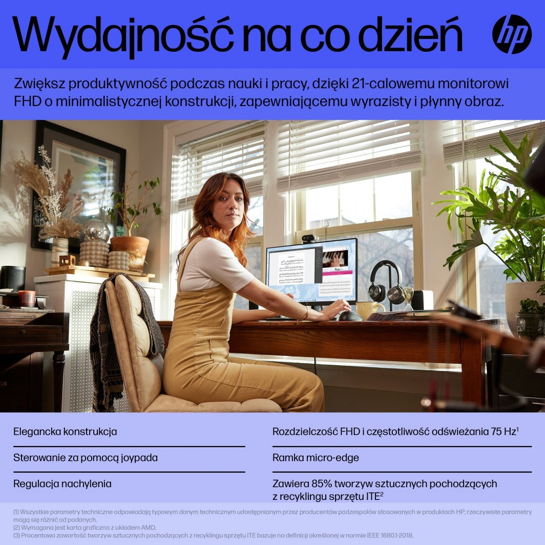 Monitor HP V22v G5 (65P56AA#ABB), 21.45", FHD, i zi