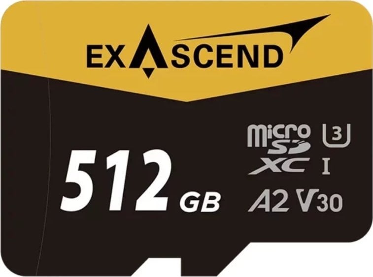 Kartë memorie ExAscend Catalyst MicroSDXC, 512GB, UHS I U3 A2 V30, e zezë