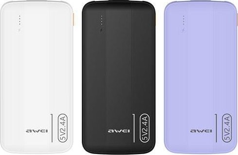 Powerbank Awei P20K, 10000mAh, 2x УСБ, црн