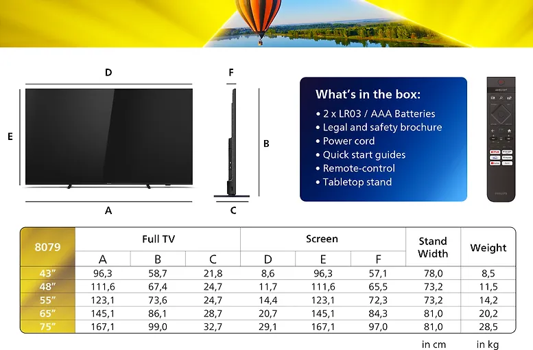Televizor Philips 65PUS8079/12, 65", 4K UHD, i zi
