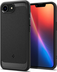 Mbrojtëse telefoni Spigen Rugged Armor MagSafe, për iPhone 16e, TPU, e zezë matte