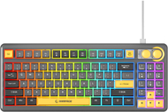 Tastierë gaming Rampage CYCLONE, USB, RGB, membranë, gri e zezë me të verdhë