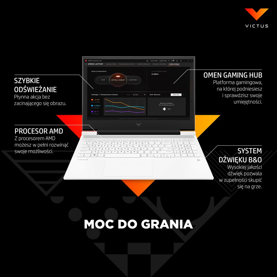 Laptop HP Victus 16-e0212nw, 16.1" 144 Hz, AMD Ryzen 7 5800H, 16 GB RAM, 1 TB SSD, NVIDIA GeForce RTX 3060, i zi