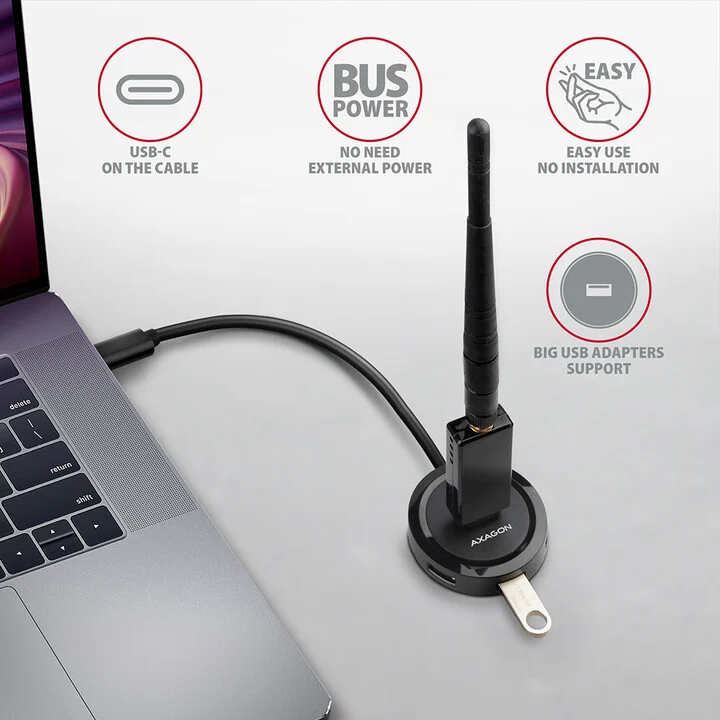 [OUTLET] Hub AXAGON HUE-P1AL 4x USB 3.2 Gen 1, micro USB, kabllo USB-C 30cm