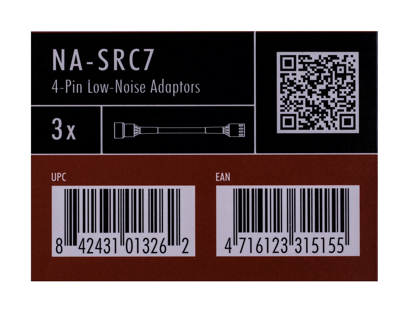 Kabllo adaptor ventilatori Noctua NA-SRC7, 4-pin PWM, 0.11m, e zezë