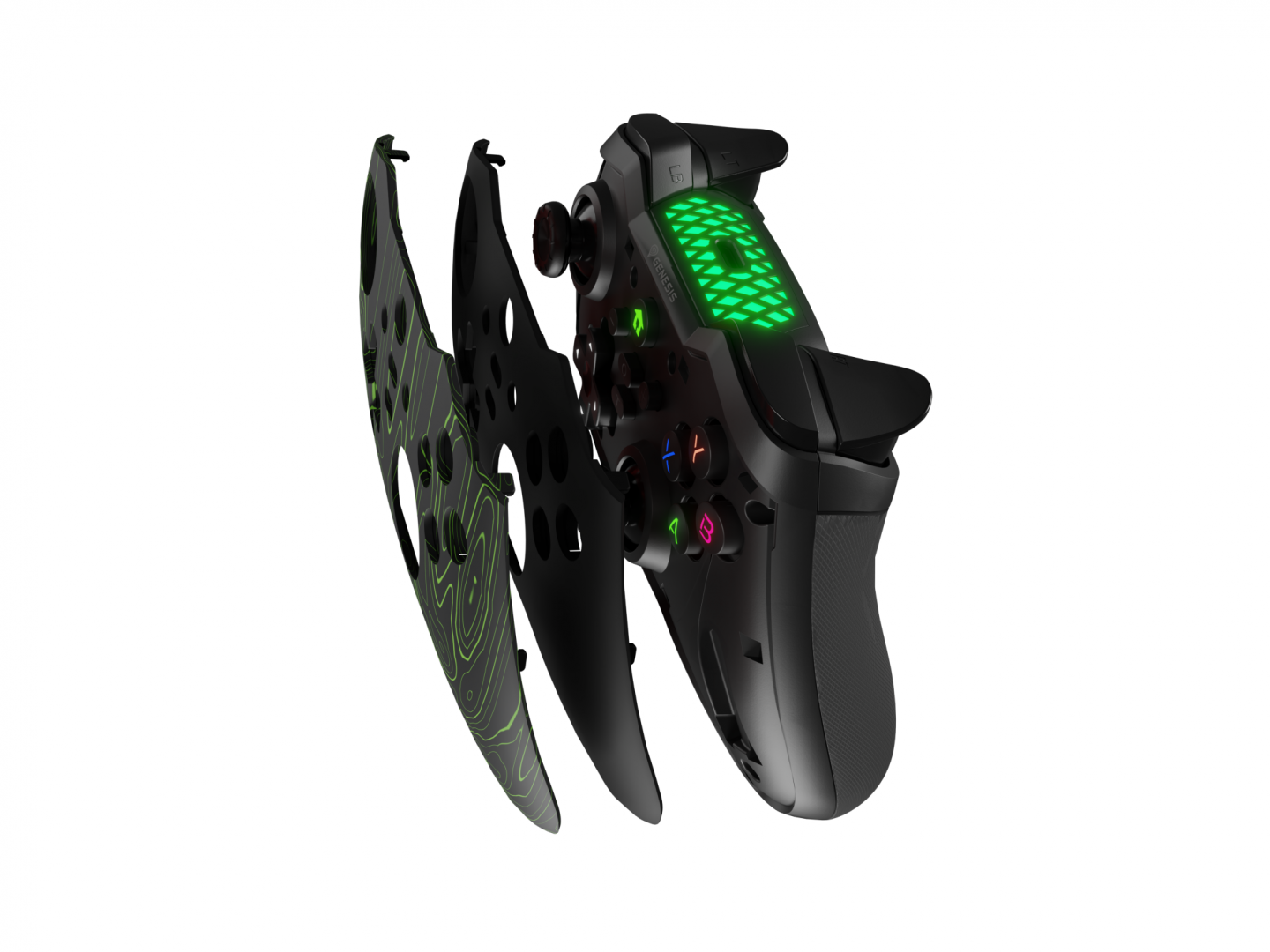 Gamepad wireless Genesis MANGAN 400 NJG-2100, Bluetooth, me dritë LED, i zi