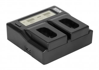 Karikues dykanalësh Newell DC-LCD për DMW-BLK22, me ekran LCD, për makinë dhe prizë, i zi