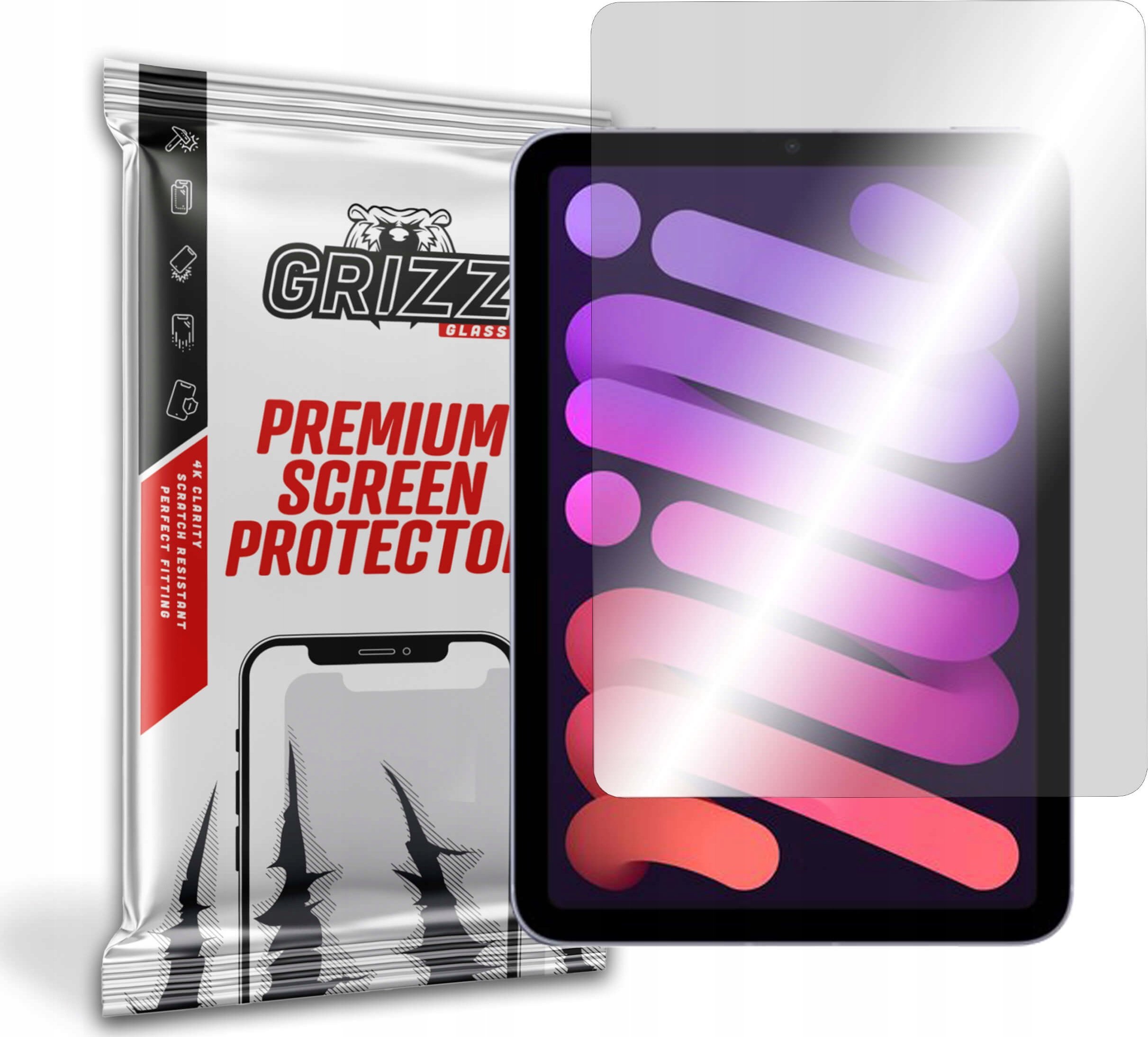 Xham mbrojtës tablet GrizzGlass Hybrid Glass, për Apple iPad mini 2021 6th gen, transparent