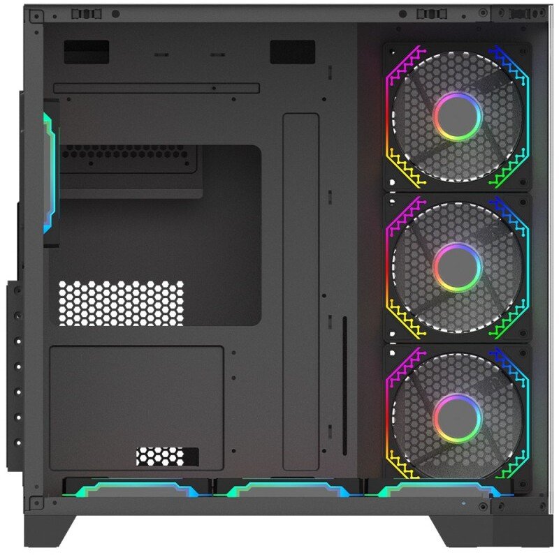 Kase kompjuteri Titan Midi Tower, ATX, ARGB, xham i temperuar, e zezë