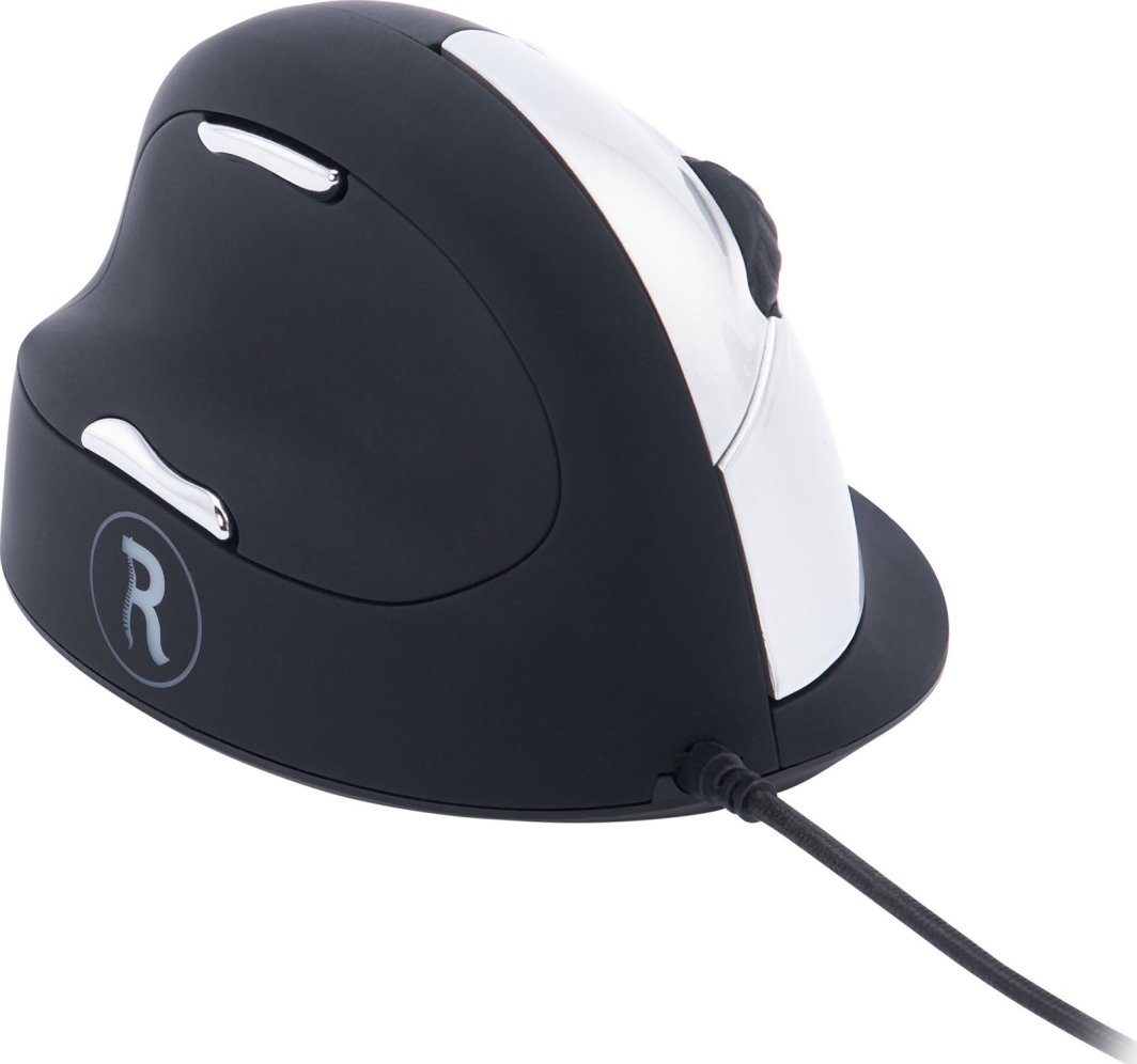 Maus ergonomik R-Go HE Break, me kabllo USB, 3500 DPI, i zi, për majtakë