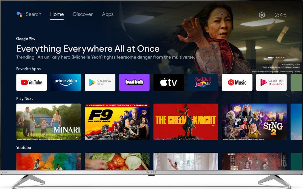Телевизор Sharp 55FP1EA, 55\", 4K Ultra HD QLED, Android TV