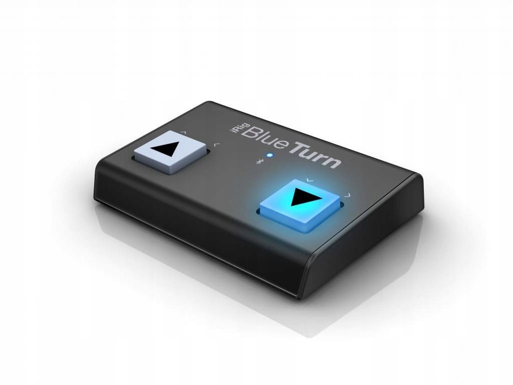 Pedal Bluetooth IK Multimedia iRig BlueTurn, për kthim faqesh, me butona të ndriçuar, blu