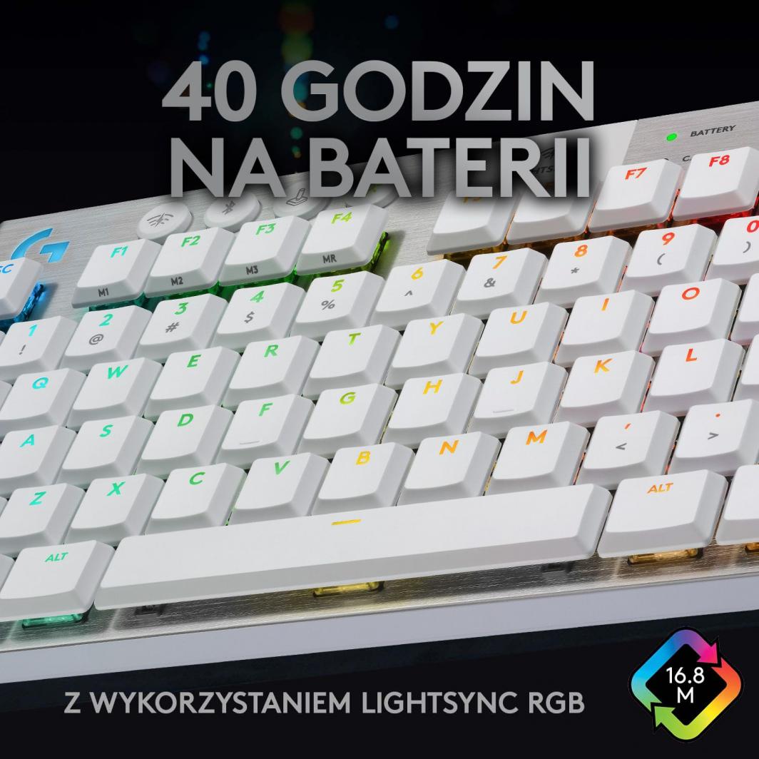 Tastierë Logitech G915 TKL Tactile (920-009664), e bardhë