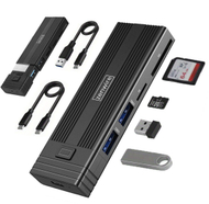 Kuti eksternale SSD Zenwire HUB63SSD, M.2 NVMe SATA, HUB USB C 7 në 1, gri