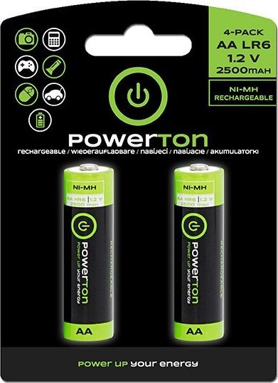 Bateri të rikarikueshme Powerton AA HR6, 2500mAh, 1.2V, paketim 20 copë