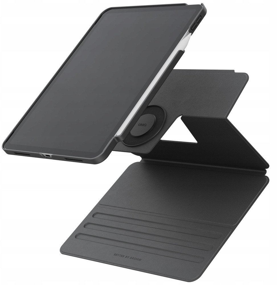 Futrollë magnetike Uniq Rovus Snapmount, rrotullim 360°, për iPad Air 11, e zezë